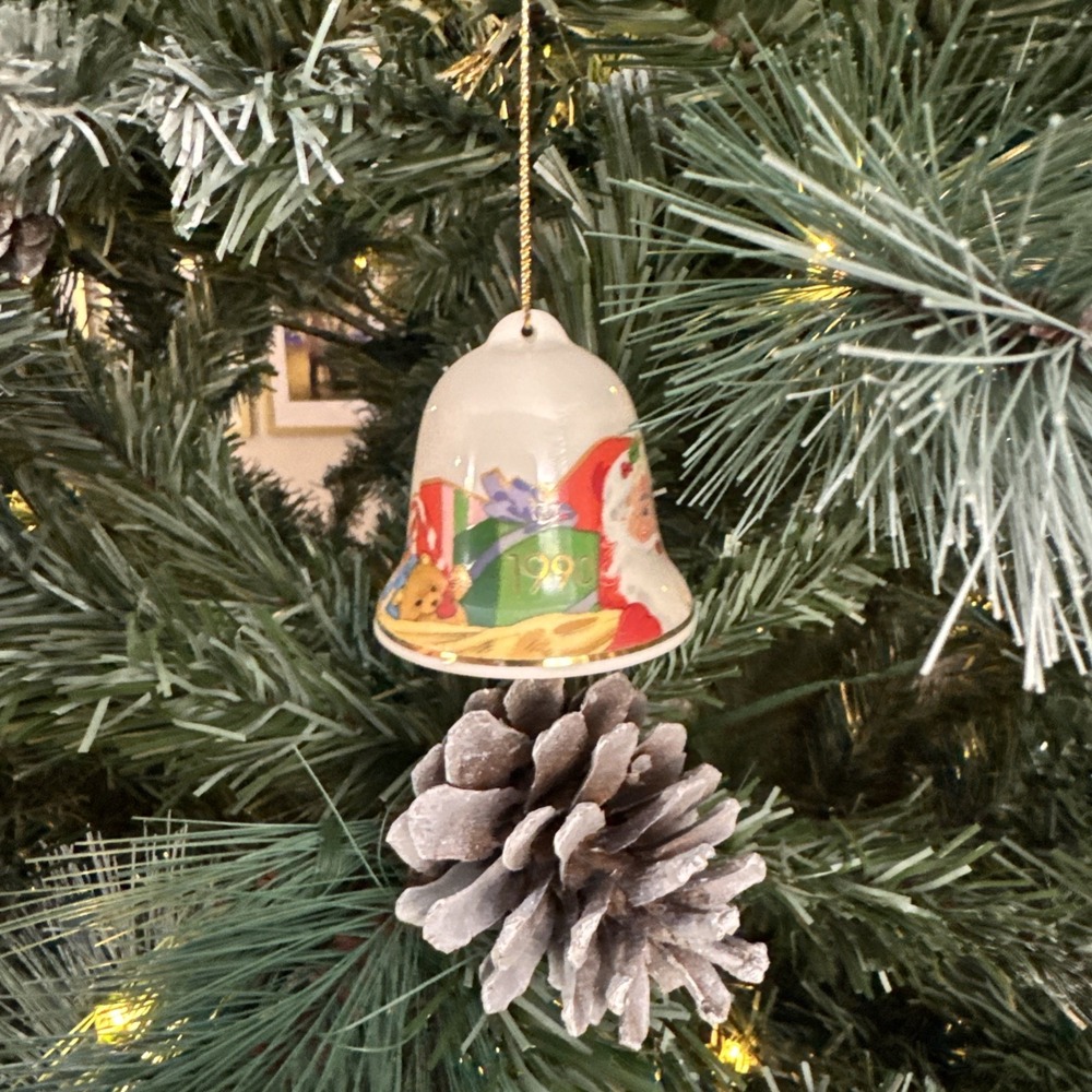 Vintage Gibson Greetings Merry Makers 1990 Porcelain Christmas Bell Ornament